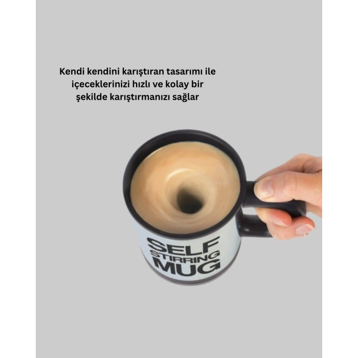 Mey İthalat® Akıllı Kendi Kendini Karıştıran Termal Kupa – Paslanmaz Çelik
