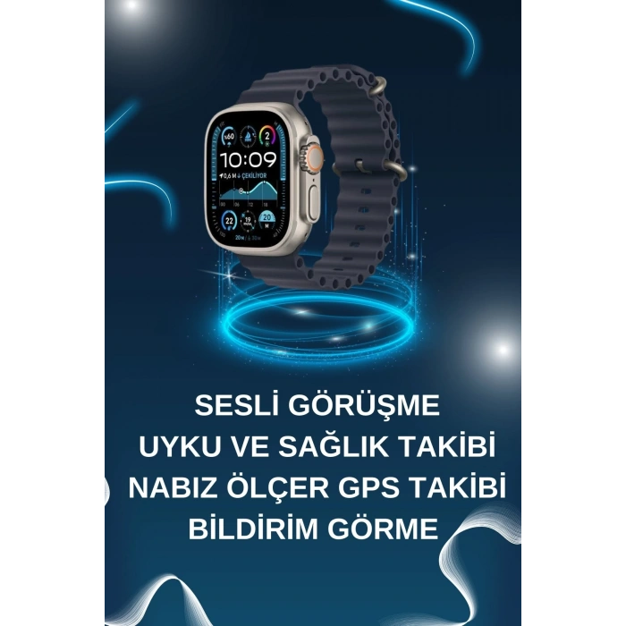 Mey İthalat® Akıllı Saat Bluetooth Bağlantılı NFC ve GPS Uyumlu Nabız Ölçer Sesli Görüşme
