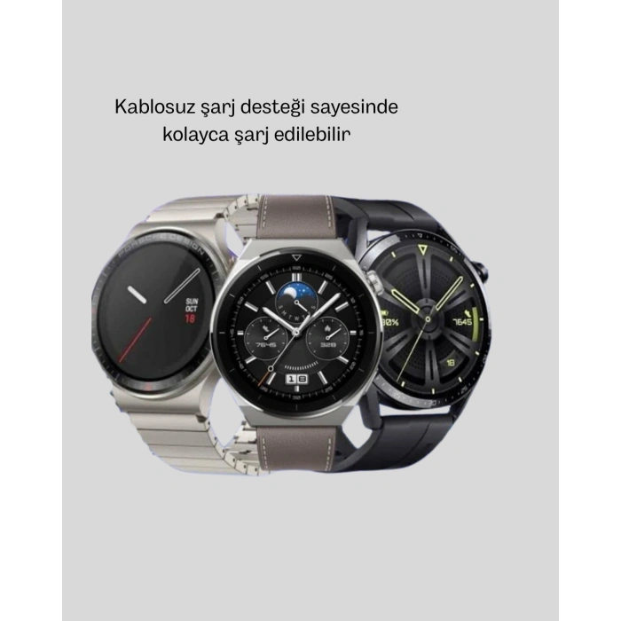 Mey İthalat® Akıllı Saat NFC – Bluetooth Arama ve Kablosuz Şarj Özellikli