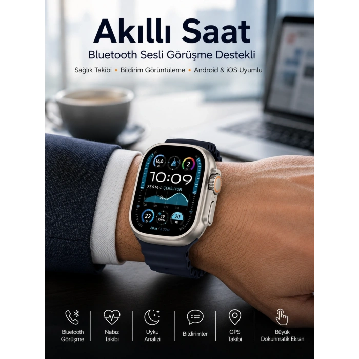 Mey İthalat® Akıllı Saat Sesli Görüşme Titreşimli GPS Bağlantısı Müzik Dinleme Sosyal Medya Bildirimleri Yeni Nesil