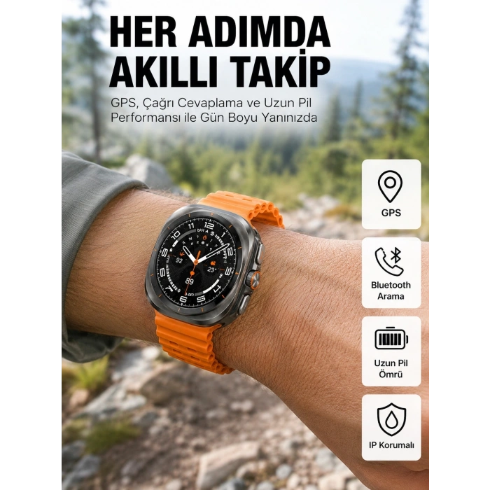 Mey İthalat® Akıllı Saat Unısex Zarif Görünümlü Titanyum Kasa Amoled Ekran Müzik Dinleme