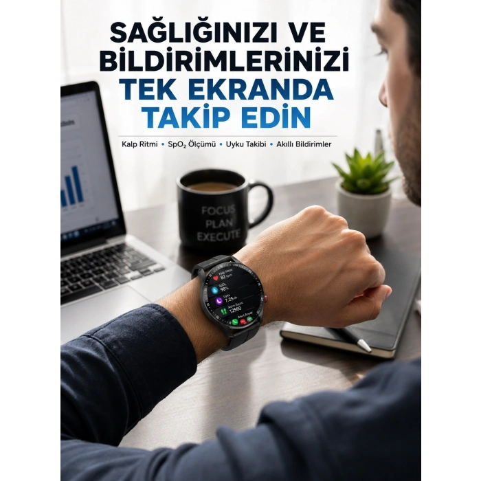 Mey İthalat® Akıllı Saat Yeni Model Sesli Asistan Bildirim Görme Bluetooth Bağlantılı Müzik Dinleme