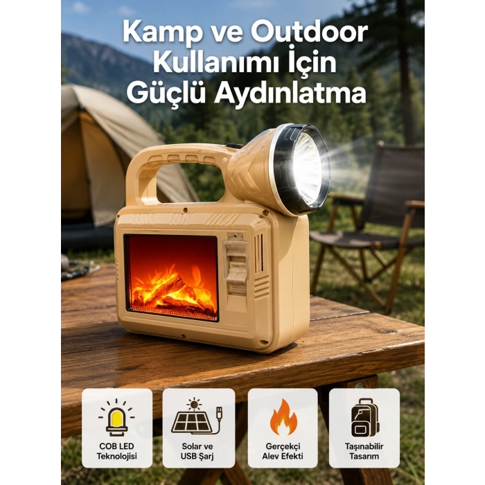 Mey İthalat® Alev Efektli Güneş Enerjili Lamba – Su Geçirmez