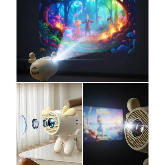 Mey İthalat® Android Sistemli 4K Projeksiyon 36W Dolby Sesli