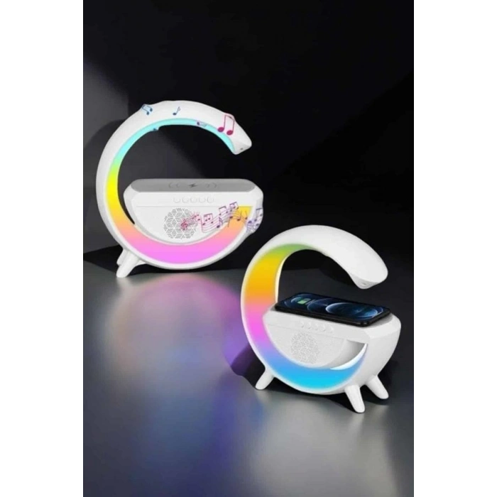 Mey İthalat® Android Uyumlu Akıllı Bluetooth Hoparlör Kablosuz Şarj Cihazı Standı