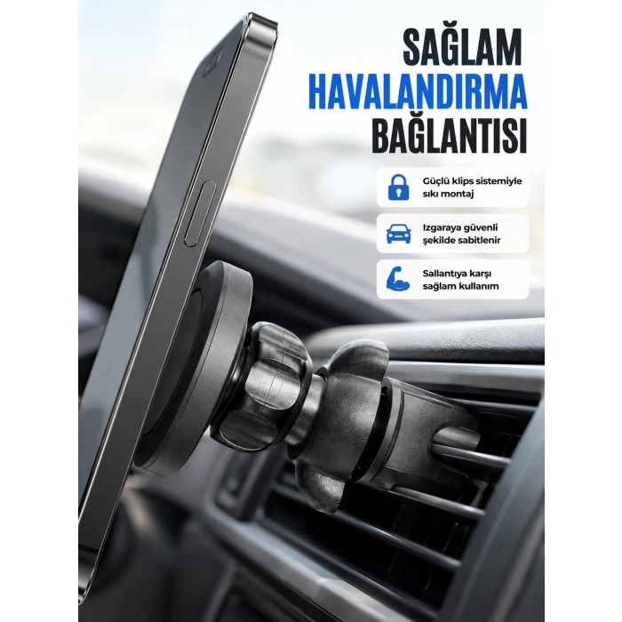 Mey İthalat® Araç Havalandırma Izgarası İçin Mıknatıslı Telefon Tutucu Stand