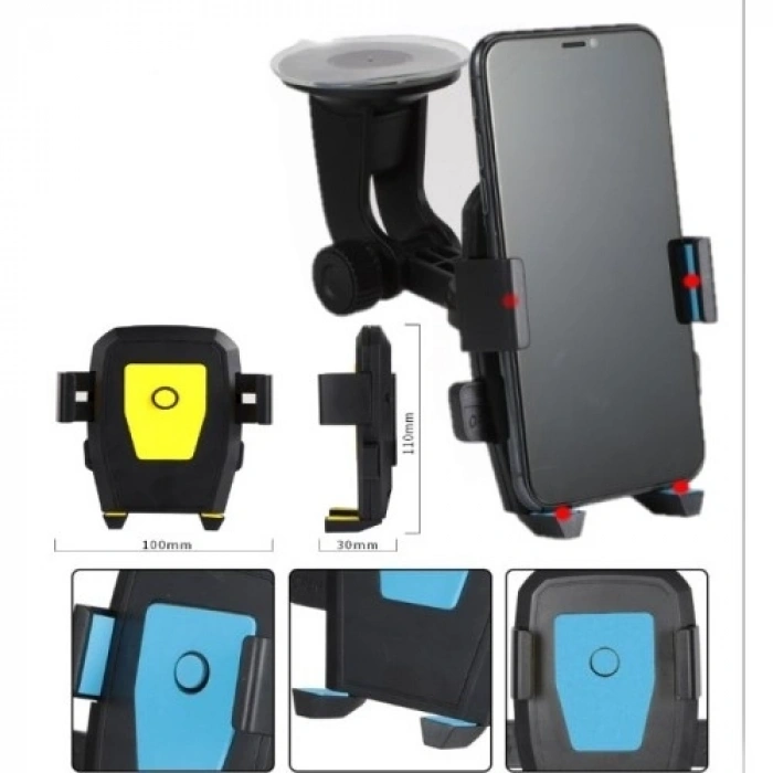 Mey İthalat® Araç İçi Cam ve Torpido Vantuzlu Telefon Tutucu CM-234