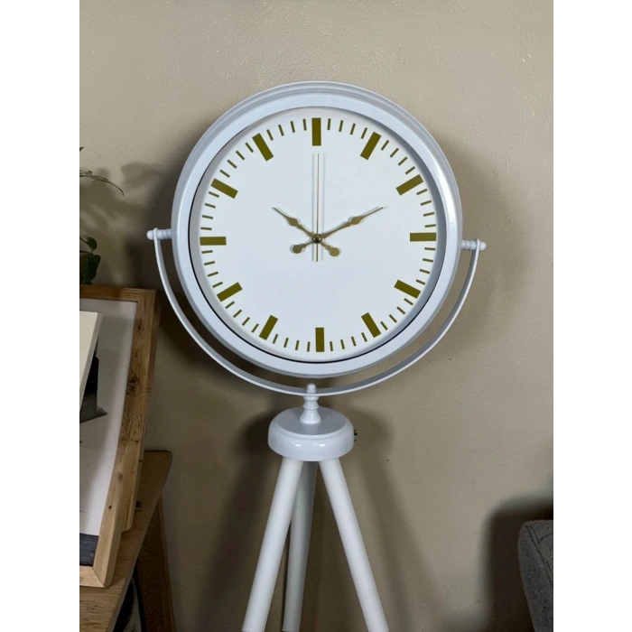 Mey İthalat® Aura Beyaz Tripod Ayaklı Saat