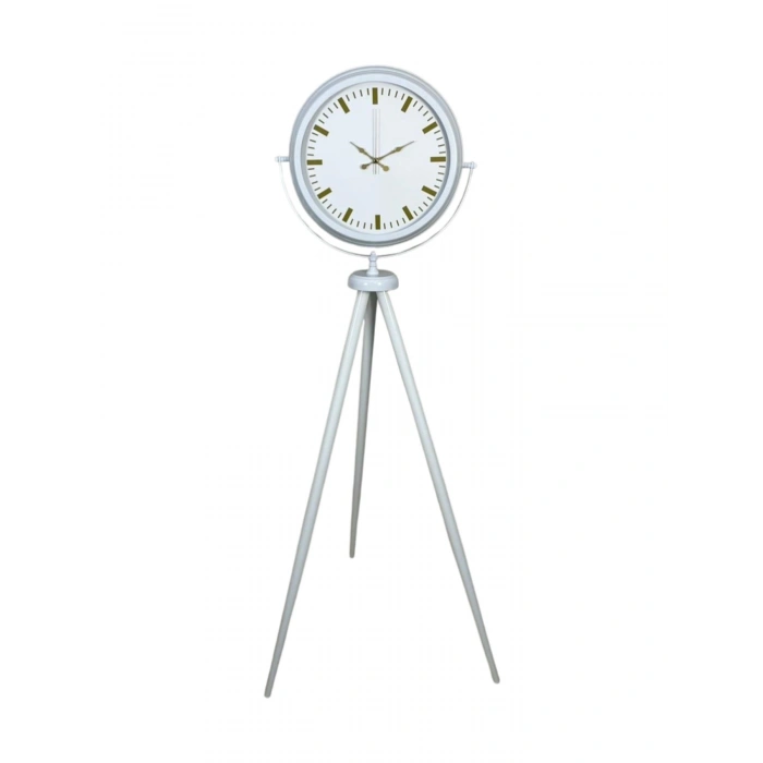 Mey İthalat® Aura Beyaz Tripod Ayaklı Saat