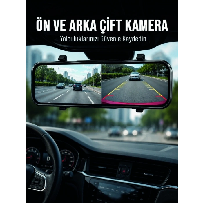 Mey İthalat® Ayna Carplay Dokunmatik Araç Multimedya Ekranı Ön Arka Kameralı