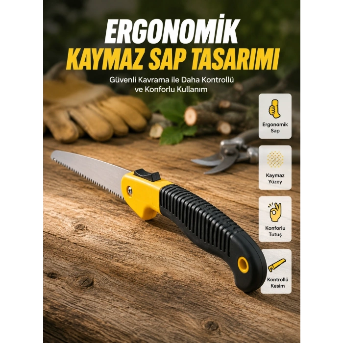 Mey İthalat® Bahçe ve Odun Kesimi İçin Katlanır El Testeresi
