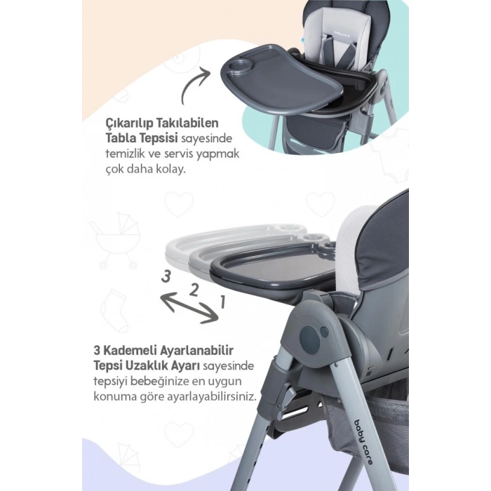 Mey İthalat® BC511 Plus Mama Sandalyesi Antrasit