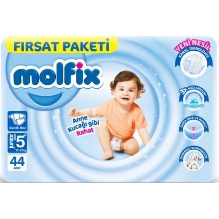 Mey İthalat® Bebek Bezi Fırsat Paketi 5+ Beden 13-20 Kg 44 Adet