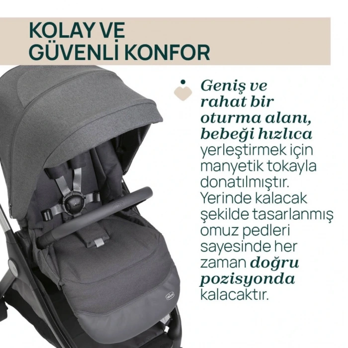 Mey İthalat®   Bellagio Bebek Arabası Black Satin