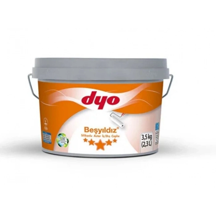 Mey İthalat®  Beşyıldız Silikonlu İç Dış Astar 3,5 Kg Beyaz