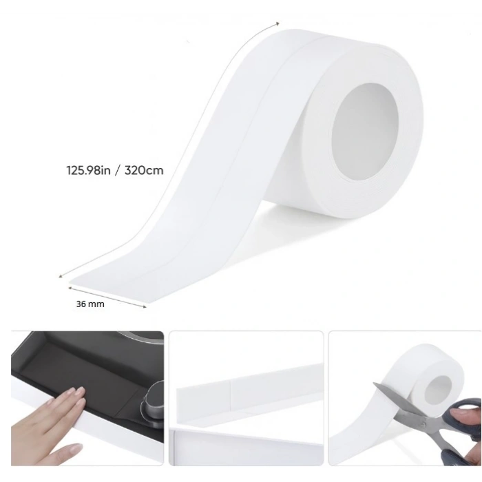 Mey İthalat® BEYAZ Su Sızdırmaz Lavabo Kenar Bandı (3.2m)