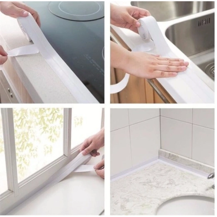 Mey İthalat® BEYAZ Su Sızdırmaz Lavabo Kenar Bandı (3.2m)
