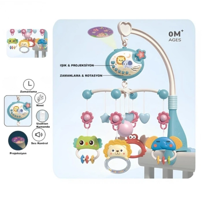 Mey İthalat® BIB-698-84,85 IŞIKLI MÜZİKLİ KUMANDALI BEBEK -VRD
