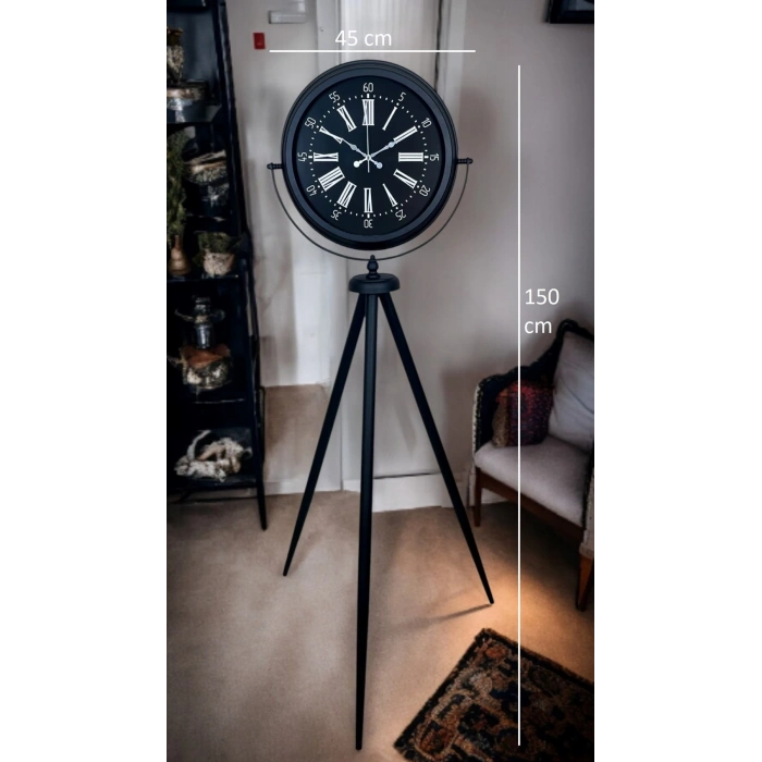 Mey İthalat® Black Aura Tripod Ayaklı Saat