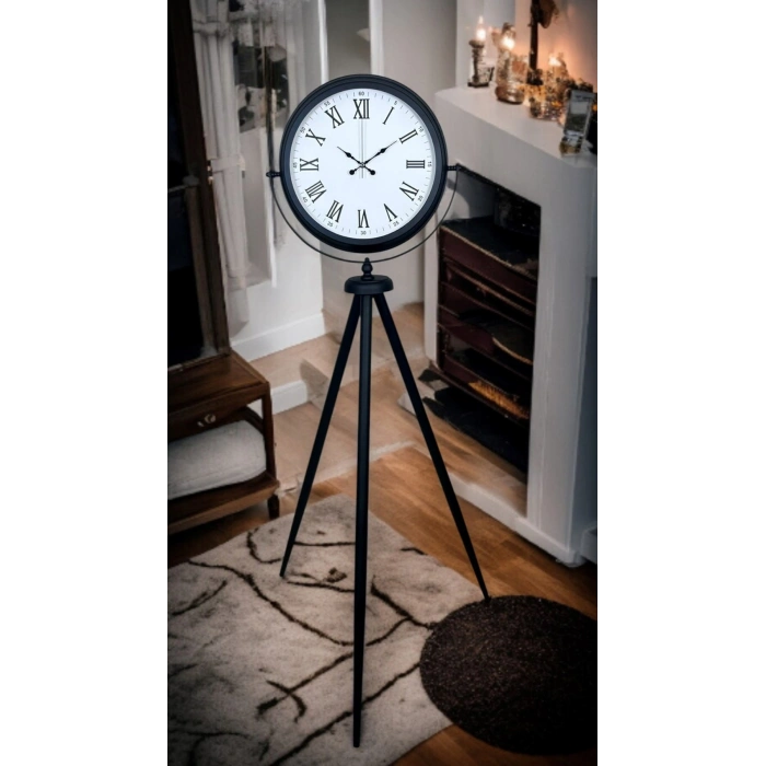 Mey İthalat® Black Elegance Tripod Ayaklı Saat