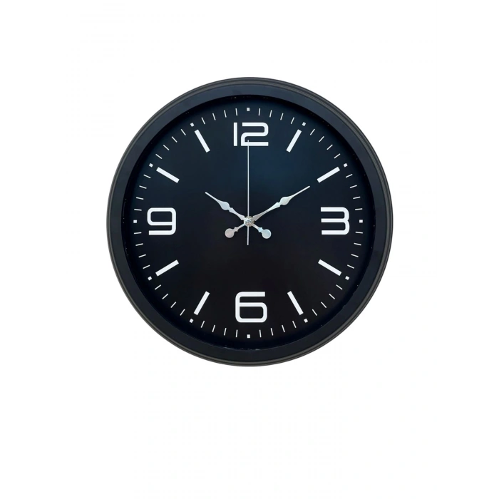 Mey İthalat® Black Royal Tasarım 40 cm Metal Duvar Saati