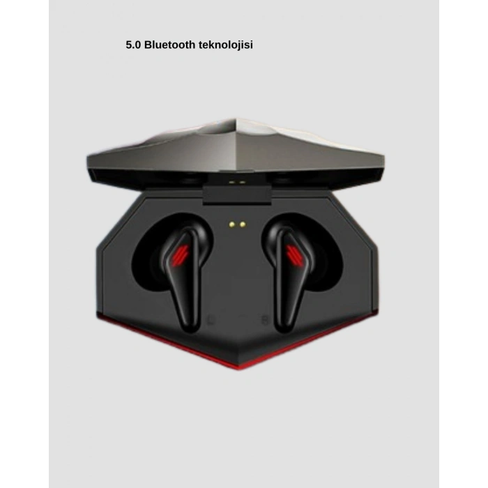 Mey İthalat® Bluetooth 5.0 Kablosuz Kulaklık LED Işıklı Silikonlu Tasarımlı