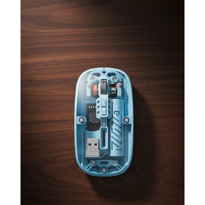 Mey İthalat® Bluetooth 5.2 Destekli Mavi Pilli Kablosuz Mouse
