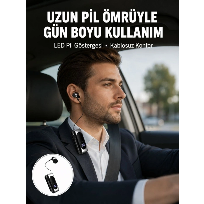 Mey İthalat® Bluetooth 5.2 Klipsli Kablosuz Kulaklık – Dijital Ekran & Titreşimli Uyarı Yeni Nesil