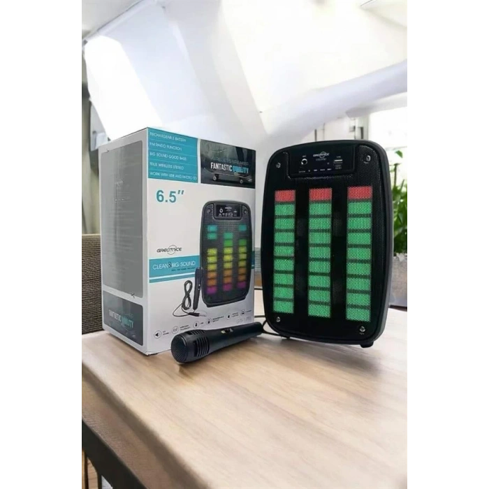 Mey İthalat® Bluetooth  Hoparlör Mikrofonlu Speaker Taşınabilir Şarjlı