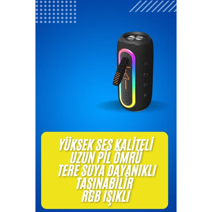 Mey İthalat® Bluetooth Hoparlör USB Şarjlı Uzun Pil Ömrü Android ve İOS Uyumlu Renkli Yeni Nesil