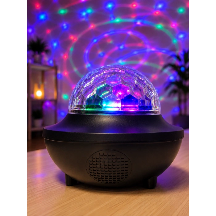 Mey İthalat® Bluetooth Hoparlörlü RGB Disko Işığı Müzikli Parti Lambası USB TF Kart Destekli