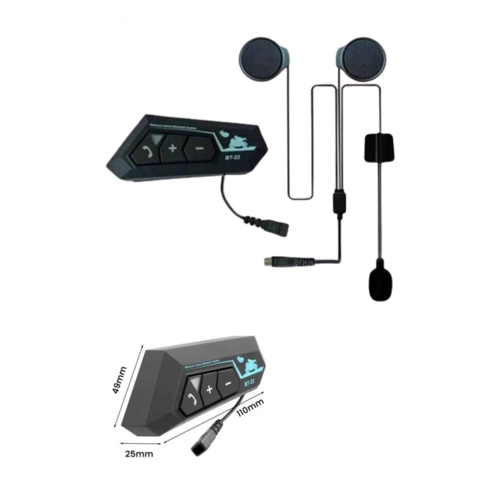 Mey İthalat® Bluetooth Kask Kulaklığı Intercom 5.0 Bluetooth Android ve İOS Uyumlu Yeni Nesil