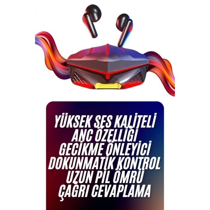 Mey İthalat® Bluetooth Kulaklık HD Ses Kaliteli Işıklı Metal Kasa Ios Android Uyumlu Mikrofonlu