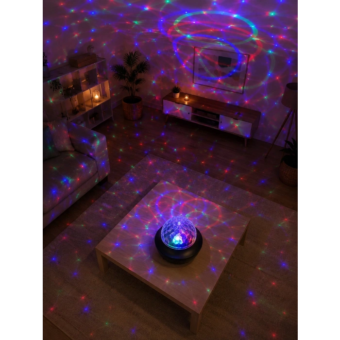 Mey İthalat® Bluetooth RGB Parti Işığı Hoparlörlü Disko Lambası MP3 USB ve Hafıza Kartı Destekli