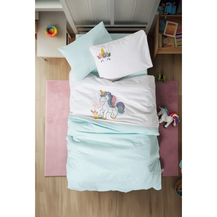 Mey İthalat®   Box Punch Nakışlı Bebek Nevresim Takımı Dolly