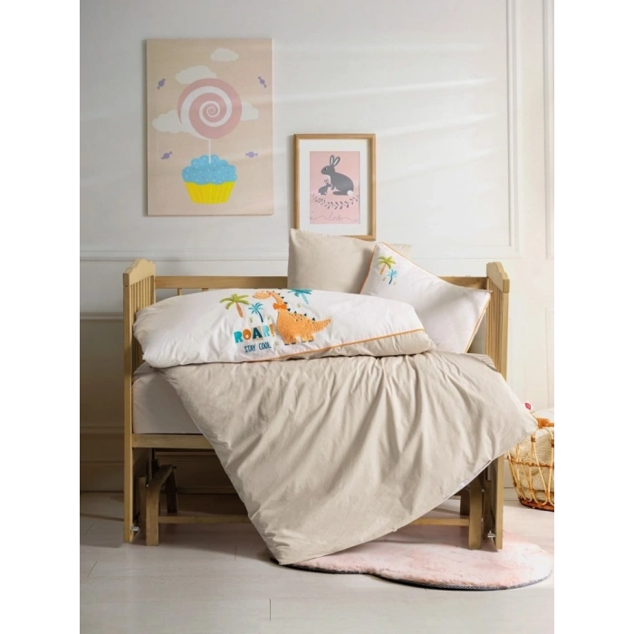 Mey İthalat®   Box Punch Nakışlı Bebek Nevresim Takımı Kiddo