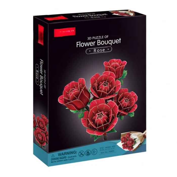 Mey İthalat® Büyük Gül Buketi 3D Puzzle