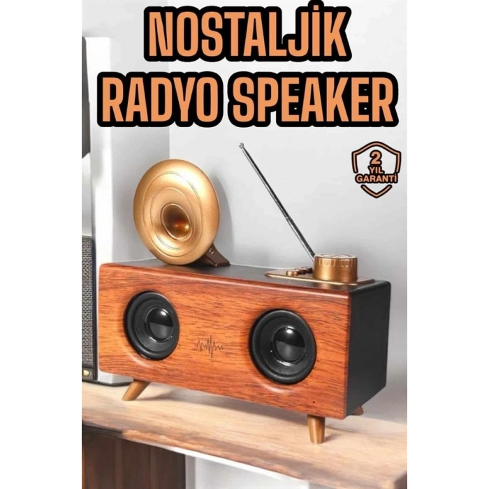 Mey İthalat® Çalar Radyo Müzik Kutusu Nostaljik Hoparlör Speaker