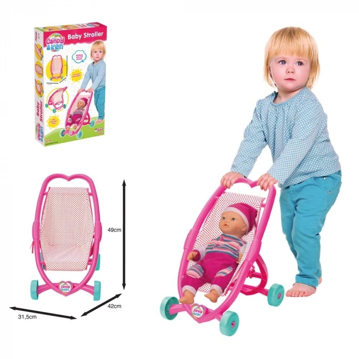 Mey İthalat® Candy & Ken Kutulu Kalpli Oyuncak Puset