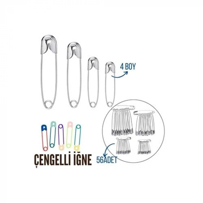 Mey İthalat® Çengelli İğne 4 Boy 56 Adet 717557