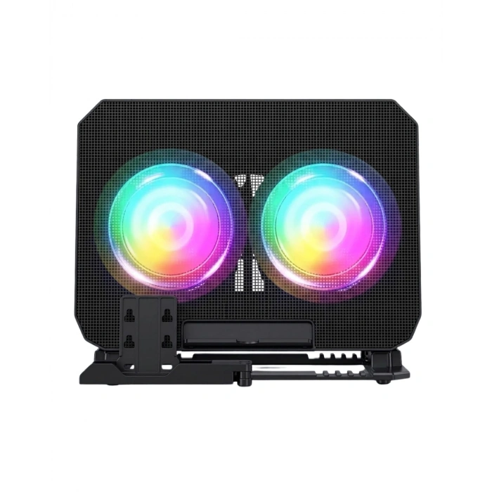 Mey İthalat® Çift Fanlı Laptop Soğutucu RGB Işıklı Sessiz Notebook Standı