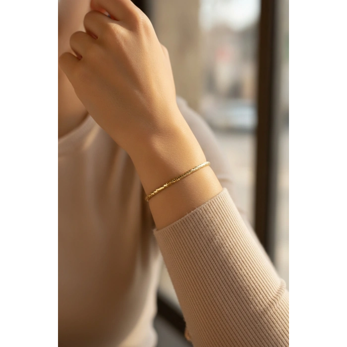 Mey İthalat® CM Gold Renk Lazer Kesim 65 mm Bilezik