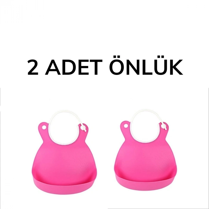 Mey İthalat®  Çocuk Bebek Mama Önlüğü Dökülme Engelleyici Bükülebilir Pembe