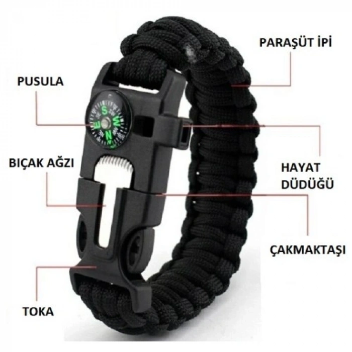 Mey İthalat® Çok Amaçlı Hayatta Kalma Bilekliği