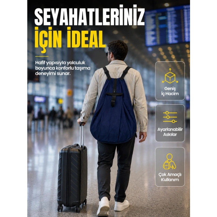 Mey İthalat® Çok Amaçlı Katlanabilir Taşıma Çantası Geniş Hacimli Günlük Kullanım Çantası