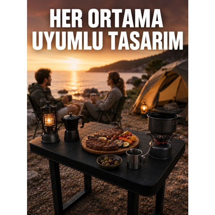 Mey İthalat® Çok Amaçlı Katlanır Kamp Masası Dayanıklı Piknik Balkon Bahçe Masası