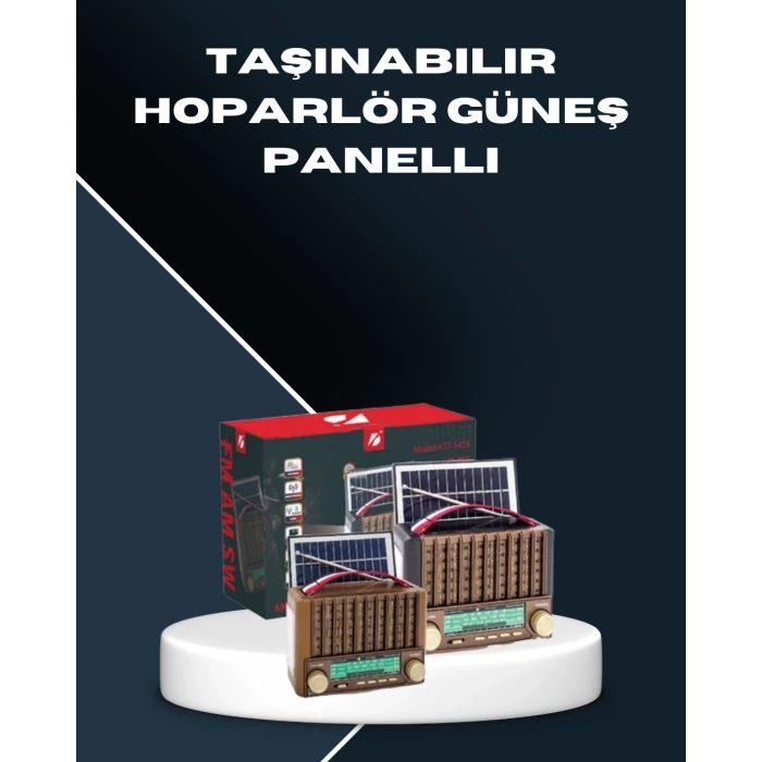 Mey İthalat® Çok Fonksiyonlu Solar Radyo Bluetooth USB SD Kartlı Taşınabilir Hoparlör