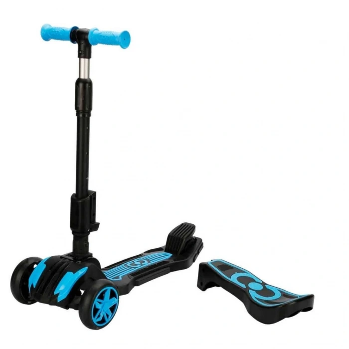 Mey İthalat®  Cool Wheels Combo 3 Tekerlekli Katlanabilir Işıklı Oturaklı Scooter