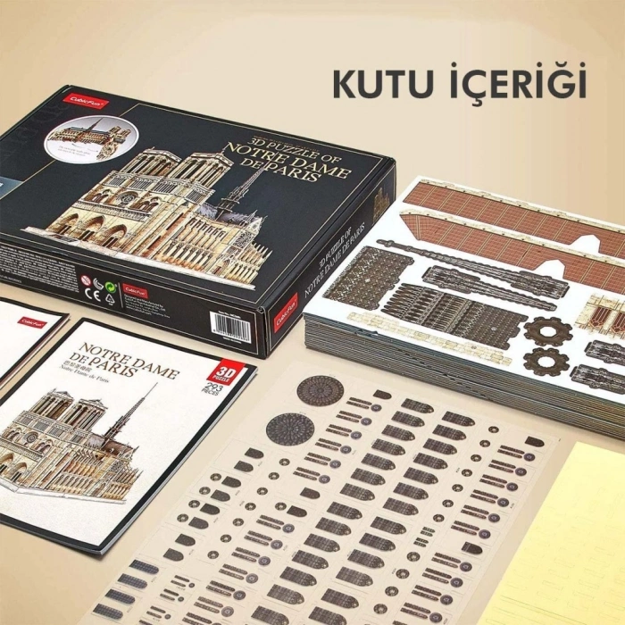 Mey İthalat®  Cubic Fun 293 Parça 3D Puzzle Notre Dame