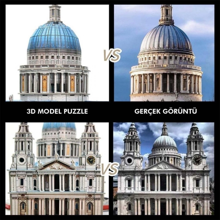Mey İthalat®  Cubic Fun 643 Parça 3D Puzzle Aziz Paul Katedrali